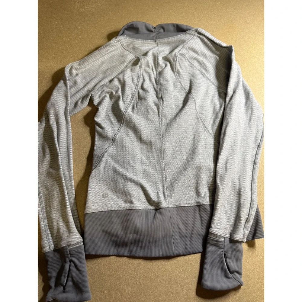 Lululemon Rest Less 1/4 Zip Pullover‎ Grey Space Dye Running Top Size 6